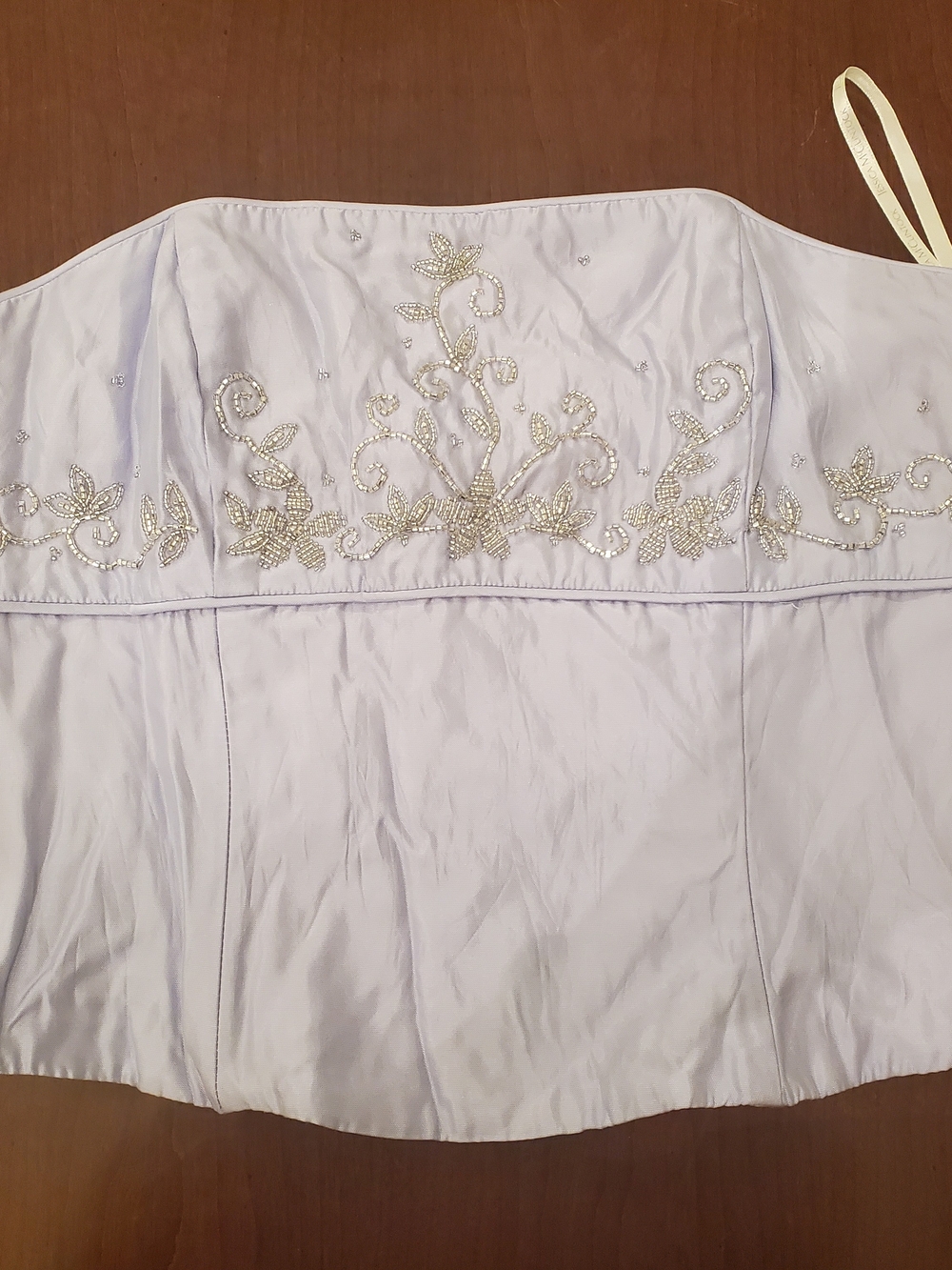 Scott McClintock Vintage Beaded Corset Top Womens 8 Lavender Satin Bustier Y2K
